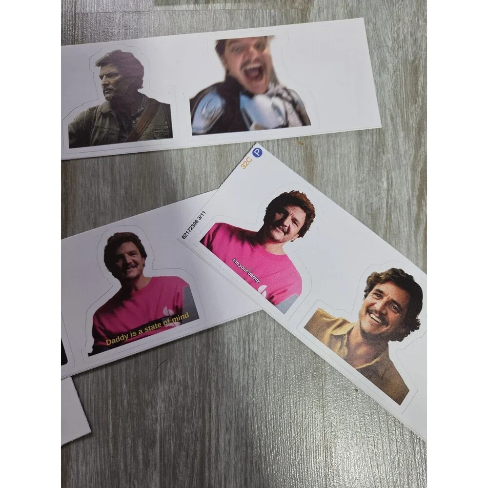 Pedro Pascal Sticker Pack Lot of 14 Vinyl Decal Meme TV Movie Character Assorted